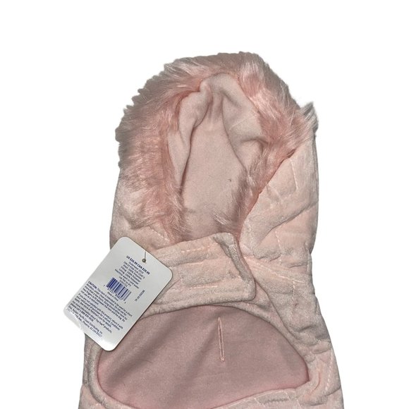 NWT Top Paw Pink Fur Faux Velvet Jacket Hoodie Hooded Outerwear Dog S - Picture 5 of 7